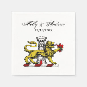 Serviette En Papier Tour Lion Fleur de Lis Crest Emblem C