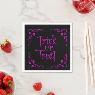 Serviette En Papier Tour ou friandise violet empoisonné