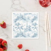 Serviette En Papier Tour Toile de Jouy Eiffel Chinoiserie parisienne (En situation)