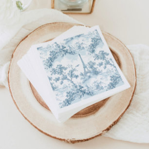 Serviette En Papier Tour Toile de Jouy Eiffel Chinoiserie parisienne