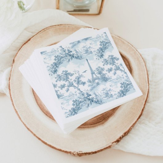 Serviette En Papier Tour Toile de Jouy Eiffel Chinoiserie parisienne