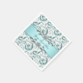 Serviette En Papier Tourbillon bleu sarcelle (Coin)