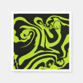 Serviette En Papier Tourbillon de marbre rétro vert et noir (Devant)