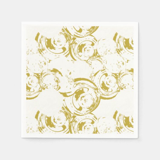 Serviette En Papier Tourbillon d'or au champagne Abstrait (Devant)