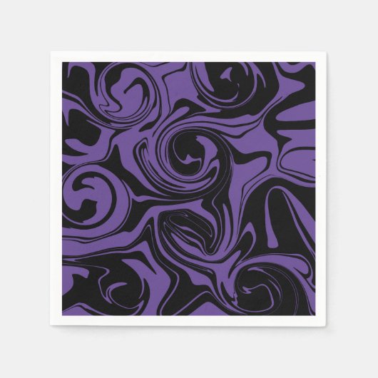 Serviette En Papier Tourbillon en marbre rouge et noir (Devant)
