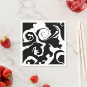 Serviette En Papier Tourbillon noir et Marbre blanc moderne (En situation)