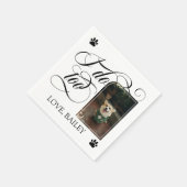 Serviette En Papier Tourbillonnant I Do Too Chien Photo & Paws Mariage (Coin)