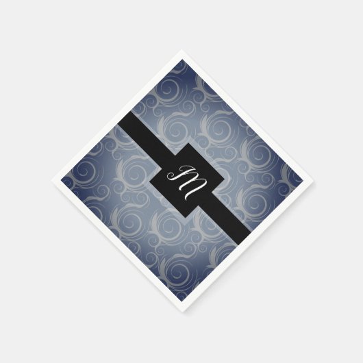 Serviette En Papier Tourbillons de monogramme (Coin)