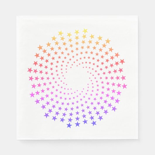 Serviette en papier - Tourbillons d'étoiles arc-en (Devant)