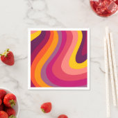 Serviette En Papier Tourbillons rétro - coucher de soleil (En situation)