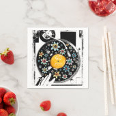 Serviette En Papier Tourne-disque Floral Retro Vinyl Anniversaire Pers (En situation)