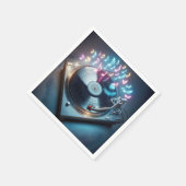 Serviette En Papier Tourne-disque stéréo avec notes néon (Coin)