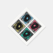 Serviette En Papier Tourne-disques d'art pop rétro (Coin)