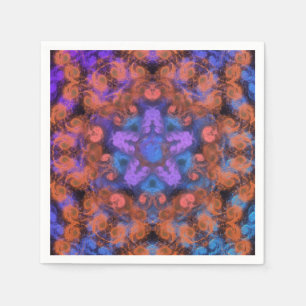 Serviette En Papier Tournée Abstraite Lueur Tourbillon Orange Étoile V