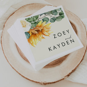 Serviette En Papier Tournée de pays audacieux   Mariage jaune clair Na