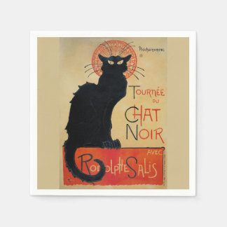 Serviette En Papier Tournee du Conversation Noir Steinlen