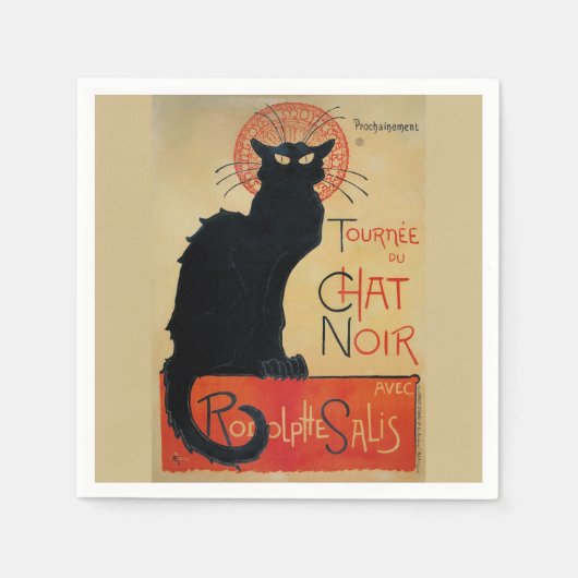 Serviette En Papier Tournee du Conversation Noir Steinlen (Devant)