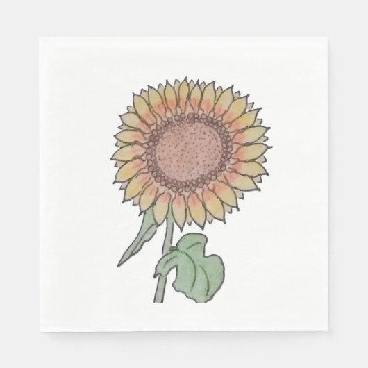 Serviette En Papier Tournesol (Devant)