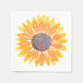 Serviette En Papier Tournesol à l'aquarelle (Devant)