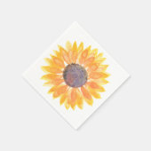 Serviette En Papier Tournesol à l'aquarelle (Coin)