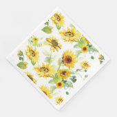 Serviette En Papier Tournesol aquarelle (Coin)