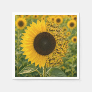 Serviette En Papier Tournesol avec citation inspirante