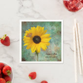 Serviette En Papier Tournesol avec Cocktail Mariage papillon (En situation)
