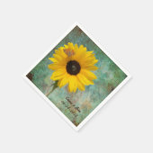 Serviette En Papier Tournesol avec Cocktail Mariage papillon (Coin)