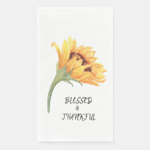Serviette En Papier Tournesol BLESSEE & Typographie MERVEILLEUSE Aquar