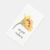 Serviette En Papier Tournesol BLESSEE & Typographie MERVEILLEUSE Aquar (Coin)