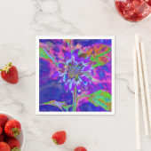 Serviette En Papier Tournesol bleu Abstrait | retro funky (En situation)