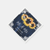 Serviette En Papier Tournesol bleu de la marine russe M. et Mme Mariag (Coin)