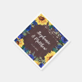Serviette En Papier Tournesol bleu Rose Rustique Mariage papier Napkin (Coin)