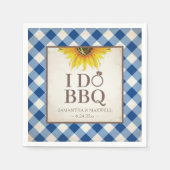 Serviette En Papier Tournesol bleu rustique I Do BBQ (Devant)