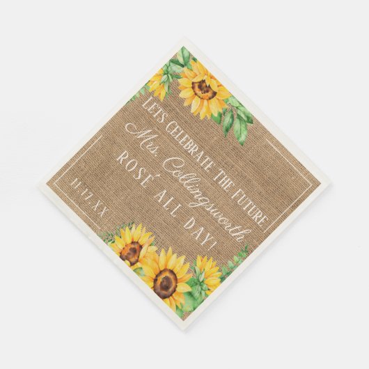 Serviette En Papier Tournesol Burlap Look Rustique Mariage Fête des ma (Coin)