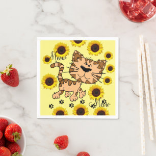 Serviette En Papier Tournesol Chat Kitten Papier Naples