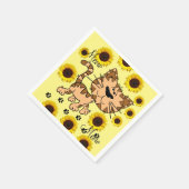 Serviette En Papier Tournesol Chat Kitten Papier Naples (Coin)