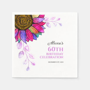 Serviette En Papier Tournesol coloré Feuille pourpre Anniversaire