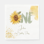 Serviette En Papier Tournesol d'aquarelle premier anniversaire (Devant)