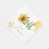 Serviette En Papier Tournesol d'aquarelle premier anniversaire (Coin)
