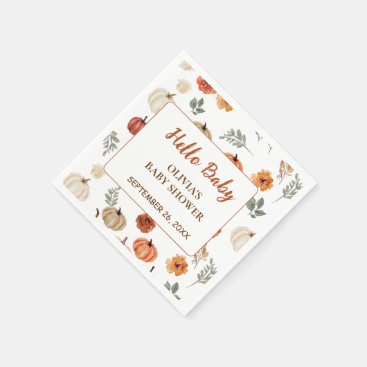 Serviette En Papier Tournesol de citrouille d'automne (Coin)