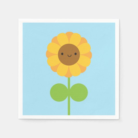 Serviette En Papier Tournesol de Kawaii (Devant)