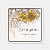 Serviette En Papier Tournesol de moutarde rustique (Devant)