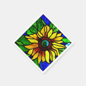 Serviette En Papier Tournesol de pays en verre teint rustique (Coin)
