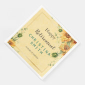 Serviette En Papier Tournesol Elegant Watercolor Retraite Party (Coin)