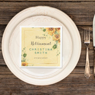 Serviette En Papier Tournesol Elegant Watercolor Retraite Party