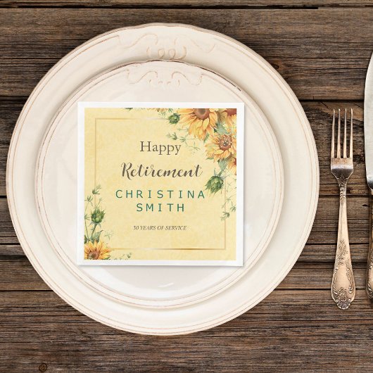 Serviette En Papier Tournesol Elegant Watercolor Retraite Party