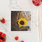 Serviette En Papier Tournesol et dentelle Ouest Quinceañera (En situation)