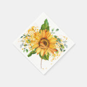 Serviette En Papier Tournesol et libellule chute (Coin)