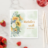 Serviette En Papier Tournesol Eucalyptus N'importe quel âge fête d'ann (En situation)